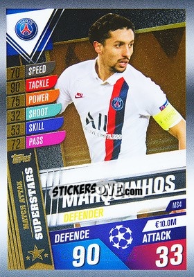 Sticker Marquinhos - Match Attax 101. Season 2019-2020 n. MS4 - Topps