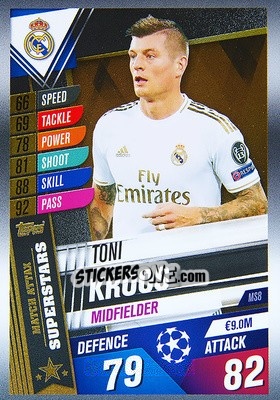 Sticker Toni Kroos - Match Attax 101. Season 2019-2020 n. MS8 - Topps
