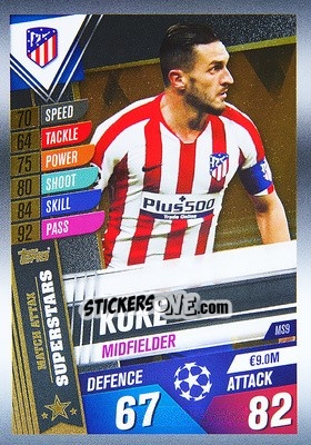Sticker Koke - Match Attax 101. Season 2019-2020 n. MS9 - Topps