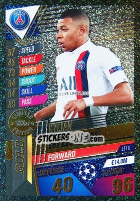 Sticker Kylian Mbappé - Match Attax 101. Season 2019-2020 n. LE1G - Topps