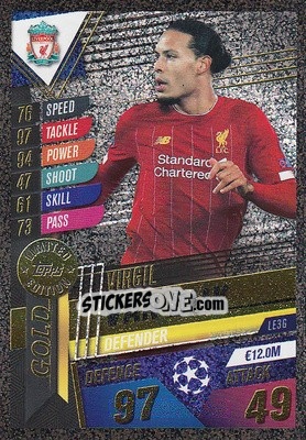 Sticker Virgil van Dijk - Match Attax 101. Season 2019-2020 n. LE3G - Topps