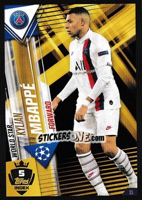 Sticker Kylian Mbappé - Match Attax 101. Season 2019-2020 n. S5 - Topps