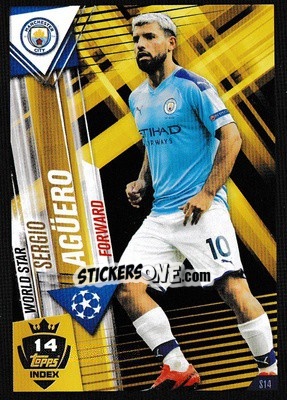 Sticker Sergio Agüero - Match Attax 101. Season 2019-2020 - Topps