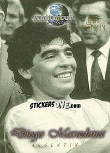 Figurina Diego Maradona - World Cup Greats Platinum 1998 - Futera