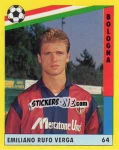 Figurina Emiliano Rufo Verga - Il Grande Calcio 1991 n. 64 - Vallardi