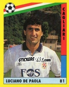Cromo Luciano De Paola - Il Grande Calcio 1991 n. 81 - Vallardi