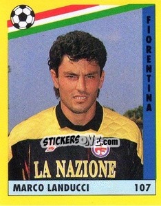 Cromo Marco Landucci - Il Grande Calcio 1991 n. 107 - Vallardi