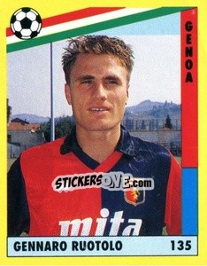 Sticker Gennaro Ruotolo - Il Grande Calcio 1991 n. 135 - Vallardi
