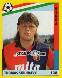 Sticker Tomáš Skuhravý - Il Grande Calcio 1991 n. 138 - Vallardi