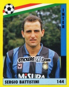 Sticker Sergio Battistini - Il Grande Calcio 1991 n. 144 - Vallardi