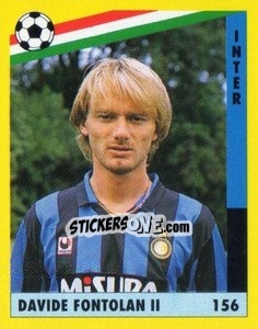 Sticker Davide Fontolan - Il Grande Calcio 1991 n. 156 - Vallardi