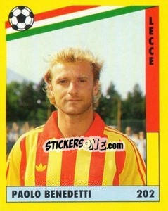 Sticker Paolo Benedetti - Il Grande Calcio 1991 n. 202 - Vallardi