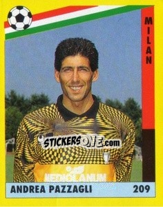 Figurina Andrea Pazzagli - Il Grande Calcio 1991 n. 209 - Vallardi