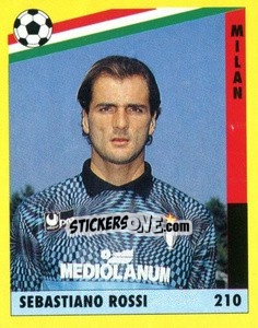 Sticker Sebastiano Rossi - Il Grande Calcio 1991 n. 210 - Vallardi