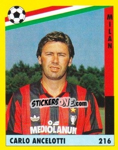 Sticker Carlo Ancelotti - Il Grande Calcio 1991 n. 216 - Vallardi