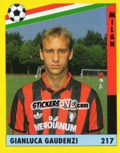 Sticker Gianluca Gaudenzi - Il Grande Calcio 1991 n. 217 - Vallardi