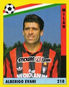 Sticker Alberico Evani - Il Grande Calcio 1991 n. 218 - Vallardi