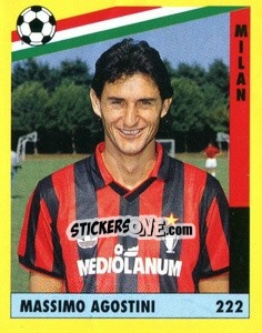 Sticker Massimo Agostini - Il Grande Calcio 1991 n. 222 - Vallardi