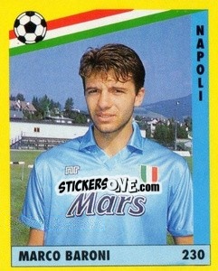 Sticker Marco Baroni - Il Grande Calcio 1991 n. 230 - Vallardi