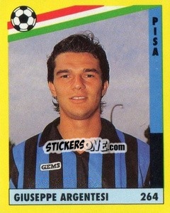 Sticker Giuseppe Argentesi - Il Grande Calcio 1991 n. 264 - Vallardi