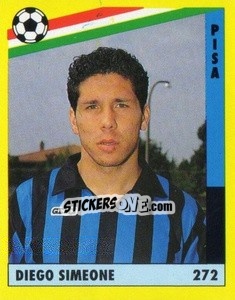 Sticker Diego Pablo Simeone - Il Grande Calcio 1991 n. 272 - Vallardi