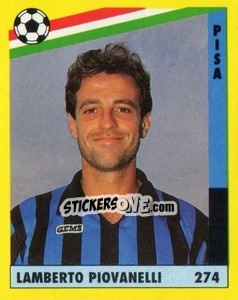 Sticker Lamberto Piovanelli - Il Grande Calcio 1991 n. 274 - Vallardi
