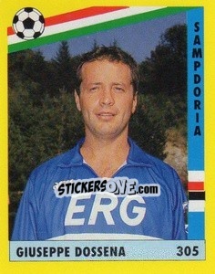 Sticker Giuseppe Dossena - Il Grande Calcio 1991 n. 305 - Vallardi
