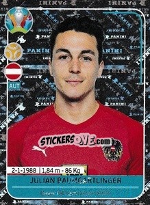 Sticker Julian Baumgartlinger - UEFA Euro 2020 Preview. 568 stickers version - Panini
