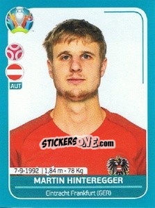 Sticker Martin Hinteregger - UEFA Euro 2020 Preview. 568 stickers version n. AUT12 - Panini