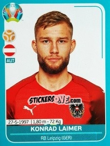 Sticker Konrad Laimer - UEFA Euro 2020 Preview. 568 stickers version - Panini