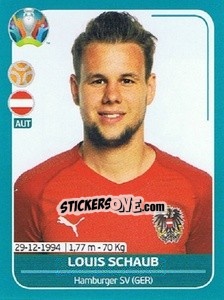 Sticker Louis Schaub - UEFA Euro 2020 Preview. 568 stickers version n. AUT22 - Panini