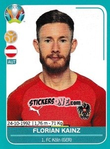 Sticker Florian Kainz - UEFA Euro 2020 Preview. 568 stickers version - Panini