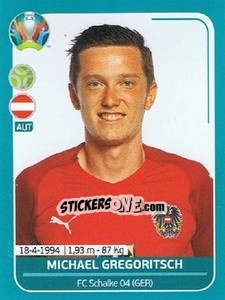 Sticker Michael Gregoritsch - UEFA Euro 2020 Preview. 568 stickers version n. AUT27 - Panini
