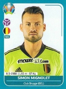 Sticker Simon Mignolet - UEFA Euro 2020 Preview. 568 stickers version - Panini