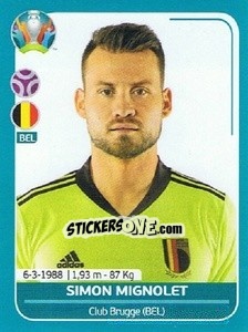 Sticker Simon Mignolet - UEFA Euro 2020 Preview. 568 stickers version n. BEL8 - Panini