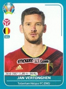 Sticker Jan Vertonghen - UEFA Euro 2020 Preview. 568 stickers version n. BEL15 - Panini