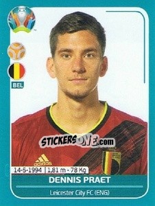 Sticker Dennis Praet - UEFA Euro 2020 Preview. 568 stickers version - Panini