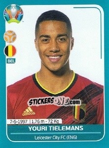 Sticker Youri Tielemans - UEFA Euro 2020 Preview. 568 stickers version - Panini