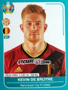 Sticker Kevin De Bruyne - UEFA Euro 2020 Preview. 568 stickers version n. BEL23 - Panini