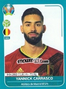 Sticker Yannick Carrasco - UEFA Euro 2020 Preview. 568 stickers version n. BEL24 - Panini