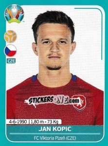 Sticker Jan Kopic - UEFA Euro 2020 Preview. 568 stickers version n. CZE22 - Panini