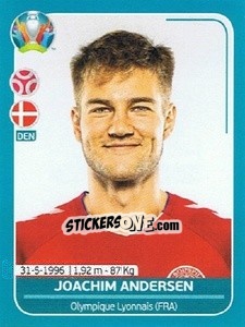 Sticker Joachim Andersen - UEFA Euro 2020 Preview. 568 stickers version - Panini