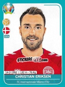 Sticker Christian Eriksen - UEFA Euro 2020 Preview. 568 stickers version n. DEN18 - Panini