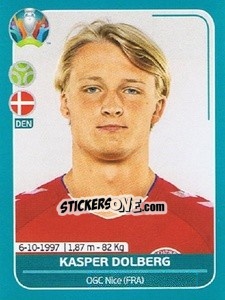 Sticker Kasper Dolberg - UEFA Euro 2020 Preview. 568 stickers version n. DEN24 - Panini