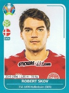 Sticker Robert Skov - UEFA Euro 2020 Preview. 568 stickers version n. DEN28 - Panini