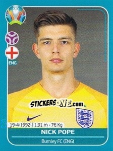 Sticker Nick Pope - UEFA Euro 2020 Preview. 568 stickers version n. ENG8 - Panini