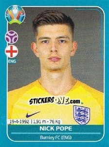 Cromo Nick Pope - UEFA Euro 2020 Preview. 568 stickers version - Panini