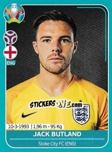 Sticker Jack Butland - UEFA Euro 2020 Preview. 568 stickers version n. ENG9 - Panini