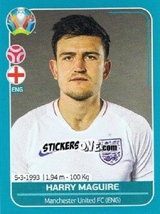 Sticker Harry Maguire - UEFA Euro 2020 Preview. 568 stickers version - Panini