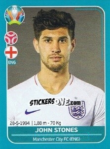 Sticker John Stones - UEFA Euro 2020 Preview. 568 stickers version n. ENG17 - Panini